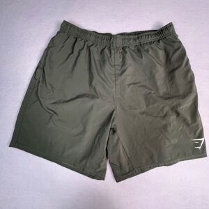 Gymshark Mens Arrival Shorts XL Olive Green Athletic Gym Training 6 Inch Inseam